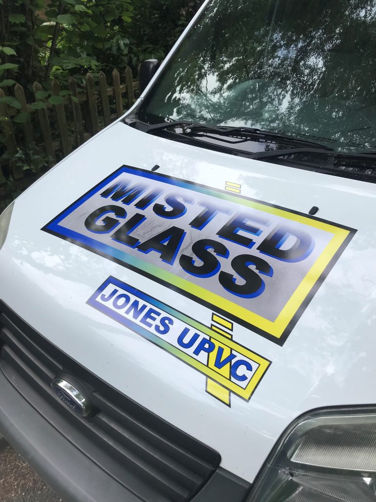 Jones UPVC Van - easy to spot with logo!